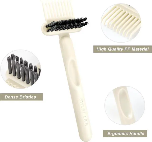 Alt view image 6 of 7 - Hair Brush Comb Cleaning Tool Comb,2-in-1 Hair Brush Cleaner Tool, Portable Remover Rake for Removing Hair Dust, Home and Salon Use (White)