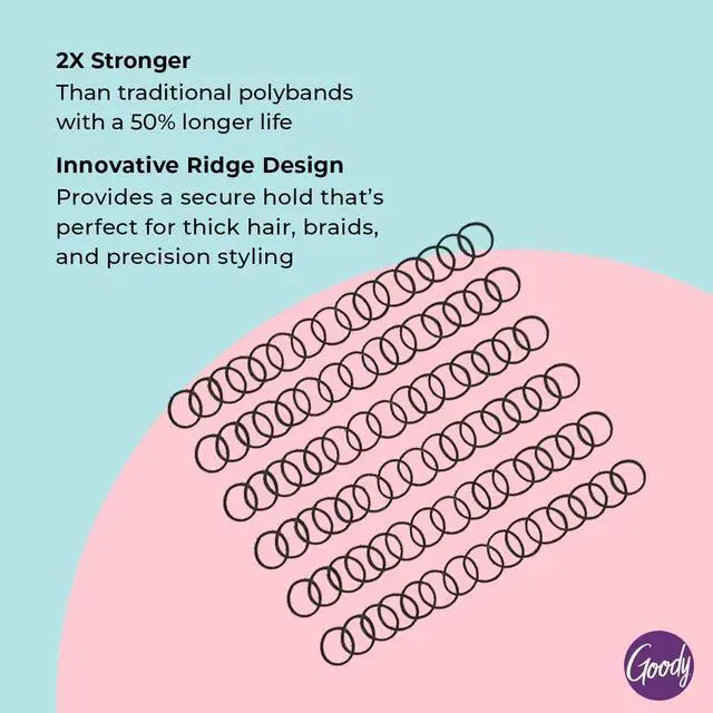 Alt view image 3 of 7 - Goody Ouchless Womens Polyband Elastic Hair Tie, 150 Count, Black, Fine Hair Accessories, Style with Ease and Keep Your Hair Secured, Perfect for Fun and Unique Hairstyles, Pain-Free