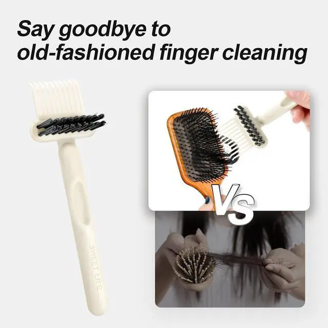 Alt view image 3 of 7 - 2 Pack Hair Brush Cleaning Tool, 2-in-1 Cleaner Tool, Portable Cleaning Tool Set for Brush Comb Keyboard, Remover Rake for Removing Hair Dust, Home and Salon Use(Black&White)