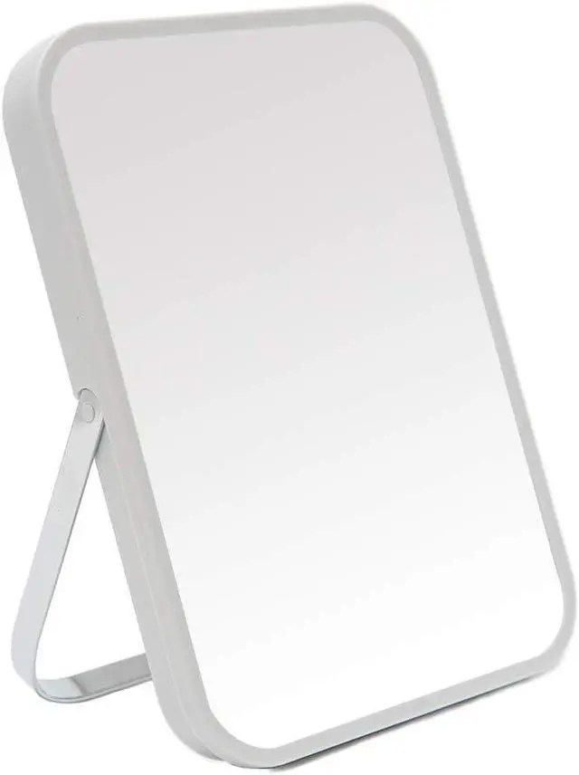 Main image of YEAKE Table Desk Vanity Makeup Mirror,8-Inch Portable Folding Mirror with Metal Stand 90°Adjustable Rotation Tavel Make Up Mirror Hanging Bathroom for Shower Shaving(Gray)