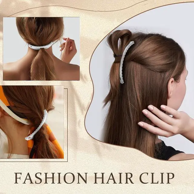 Alt view image 2 of 6 - 4 Pcs Mixed Colors Banana Hairs Clips Set, Banana Hair Clip Black And Brown Tortoise Clips, Hair Comb Volumizing Hairs Clip For Women Girls