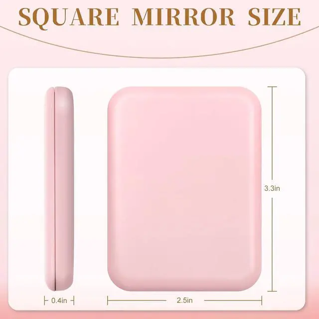 Alt view image 7 of 7 - Compact Mirror with Light, 1X/3X Magnification LED Pocket Mirror for Women | Portable, Travel, Purse, Pocket, Gift, Pink, mini, small, essentials, led, fiberglass, batteries, rectangular