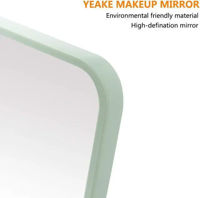Alt view image 3 of 7 - YEAKE Table Desk Vanity Makeup Mirror,8-Inch Portable Folding Mirror with Metal Stand 90°Adjustable Rotation Tavel Make Up Mirror Hanging Bathroom for Shower Shaving(Gray)