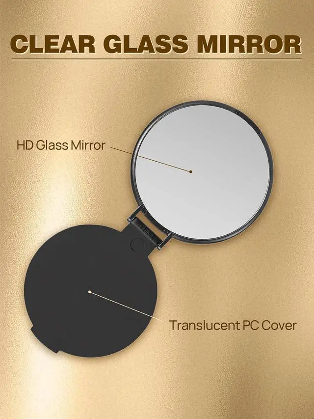 Alt view image 4 of 7 - Qislee 4 Pack Compact Mirrors Bulk for Party Favors Purse Travel, Black | mini mirror bulk, folding travel mirror, for wedding favors, goodie bag fillers, bulk gifts for women, plastic and glass