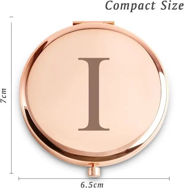 Alt view image 2 of 5 - Personalized Gift for Women Girls Her, Custom Gifts for Adult Teen, Monogram Alphabet Initial Compact Mirror for Birthday, Graduation, Mothers Day, Basket Stuffers