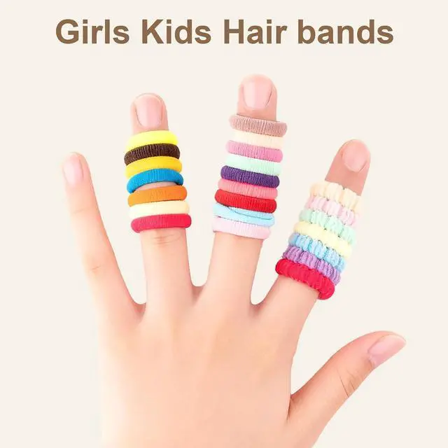 Alt view image 4 of 7 - 360pcs Toddler Hair Ties, No Damage Cotton Elastics for Baby & Kids | Soft Cotton | Ponytails Holders & Braids | Seamless Design | Fine & Thin Hair | Hair Bands for Little Girls | Assorted Colors