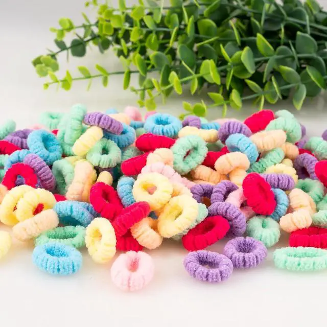 Alt view image 7 of 7 - 360pcs Toddler Hair Ties, No Damage Cotton Elastics for Baby & Kids | Soft Cotton | Ponytails Holders & Braids | Seamless Design | Fine & Thin Hair | Hair Bands for Little Girls | Assorted Colors