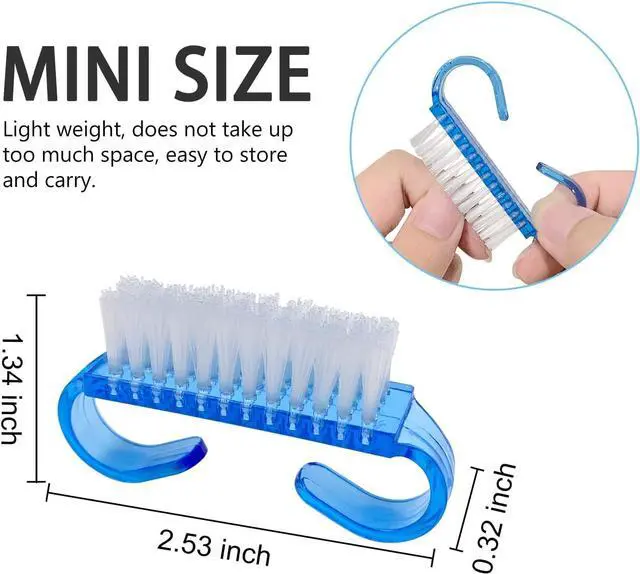 Alt view image 2 of 6 - 16 Pack Handle Grip Nail Brushes, Travel Size Fingernail Brush, Mini Hand Scrub Cleaning Brushes for Nails and Toes