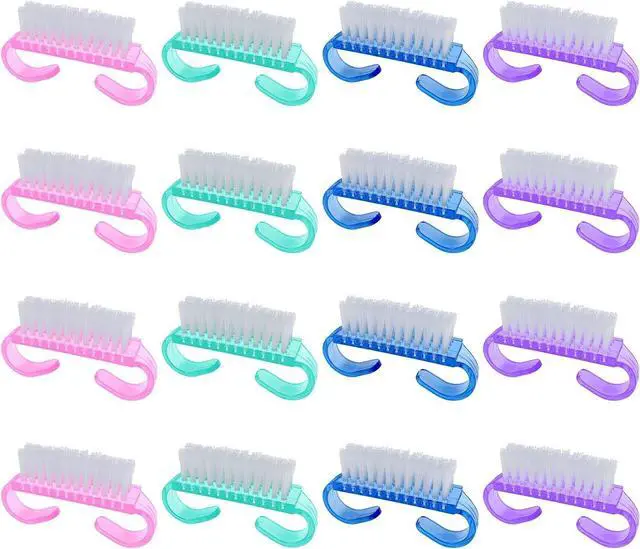 Main image of 16 Pack Handle Grip Nail Brushes, Travel Size Fingernail Brush, Mini Hand Scrub Cleaning Brushes for Nails and Toes