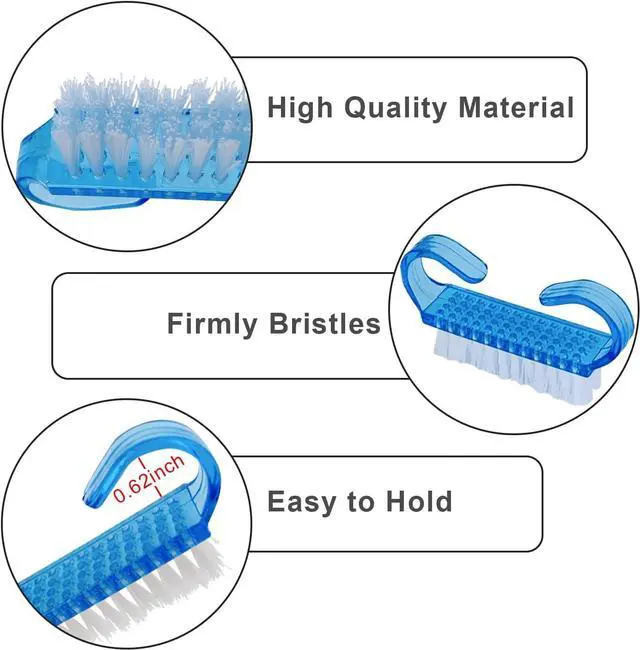 Alt view image 3 of 6 - 16 Pack Handle Grip Nail Brushes, Travel Size Fingernail Brush, Mini Hand Scrub Cleaning Brushes for Nails and Toes