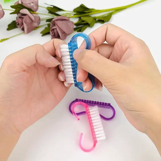 Alt view image 5 of 6 - 16 Pack Handle Grip Nail Brushes, Travel Size Fingernail Brush, Mini Hand Scrub Cleaning Brushes for Nails and Toes