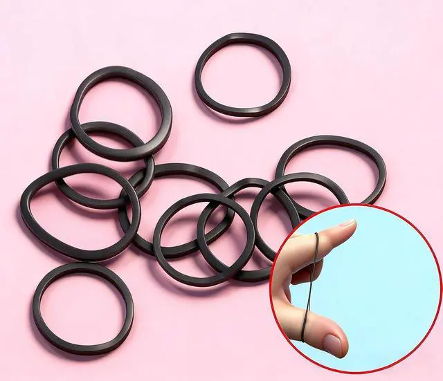 Alt view image 4 of 5 - black Elastic Hair BandsBEBEEPOO 500pcs Mini Rubber Bands with a box Soft Elastic Bands for Kid Hair Braids Hair