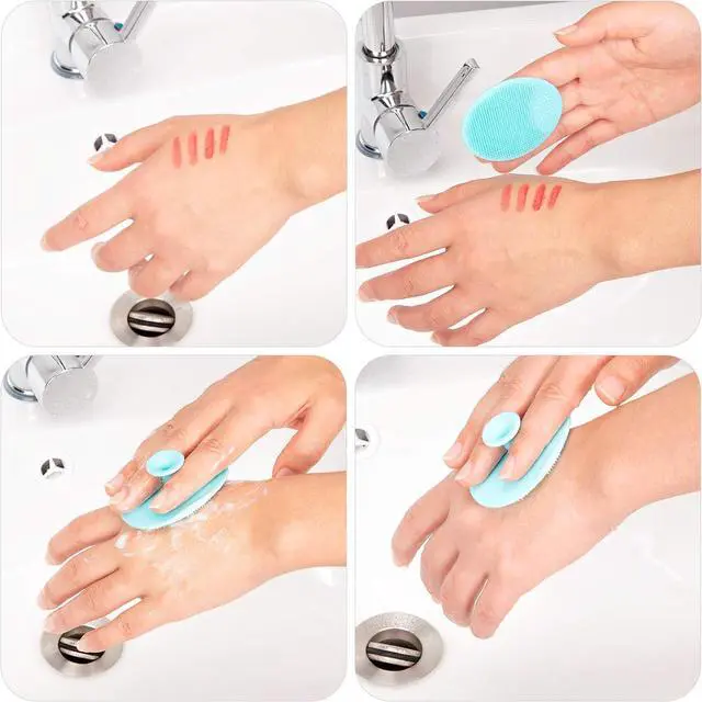 Alt view image 3 of 7 - 4 Pack Face Scrubber,JEXCULL Soft Silicone Facial Cleansing Brush Face Exfoliator Blackhead Acne Pore Pad Cradle Cap Face Wash Brush for Deep Cleaning Skin Care