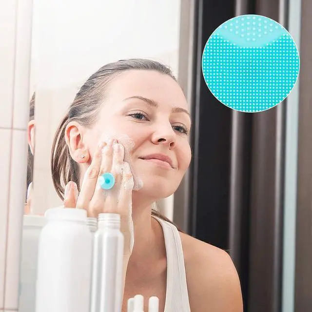 Alt view image 6 of 7 - 4 Pack Face Scrubber,JEXCULL Soft Silicone Facial Cleansing Brush Face Exfoliator Blackhead Acne Pore Pad Cradle Cap Face Wash Brush for Deep Cleaning Skin Care