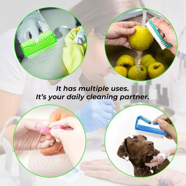 Alt view image 3 of 6 - 4 Pcs Nail Brush for daily Use - 4 Different Kinds of Fingernail brush with Plastic Handle Nail brush for cleaning Fingernails and Pedicure for Toes and Nails Men Women