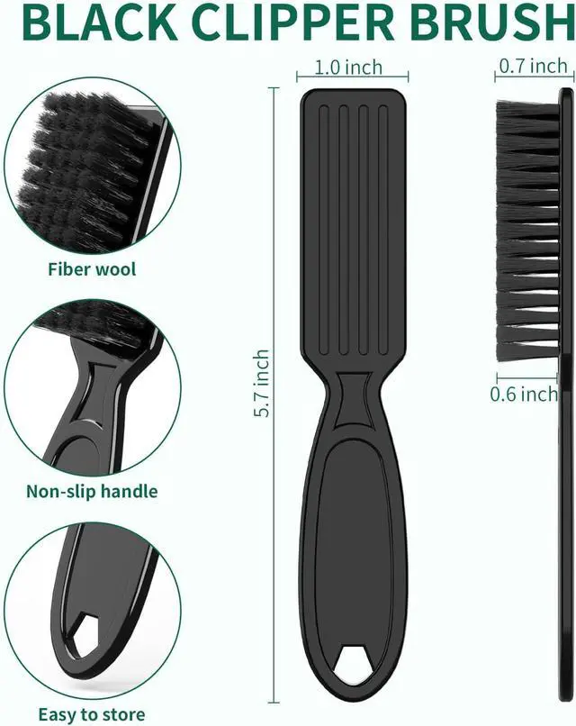 Alt view image 2 of 7 - SQULIGT 6 Pcs Barber Clipper Brush Blade Trimmer Cleaning Brush Set Duster Manicure Nylon Brush Hair Styling Tool (Black)