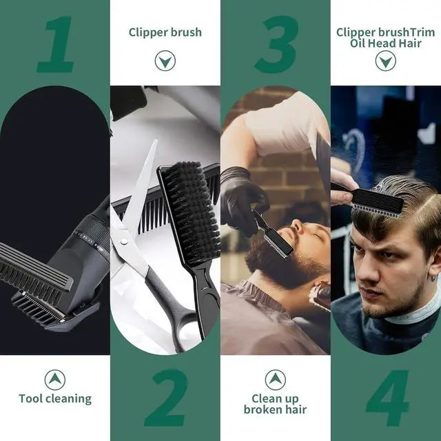 Alt view image 3 of 7 - SQULIGT 6 Pcs Barber Clipper Brush Blade Trimmer Cleaning Brush Set Duster Manicure Nylon Brush Hair Styling Tool (Black)