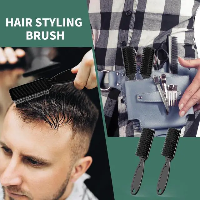 Alt view image 4 of 7 - SQULIGT 6 Pcs Barber Clipper Brush Blade Trimmer Cleaning Brush Set Duster Manicure Nylon Brush Hair Styling Tool (Black)