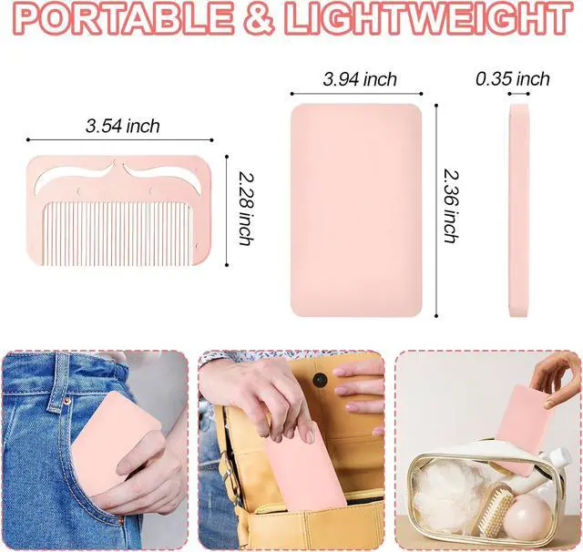 Alt view image 2 of 7 - Compact Folding Mirror, 3.9" Small Portable Makeup Mirror for Pocket Purse, Mini Travel Size Foldable Mirrors with Stand for Tabletop, Handheld Mirrors for Women Girls (1 Pack-Pink)
