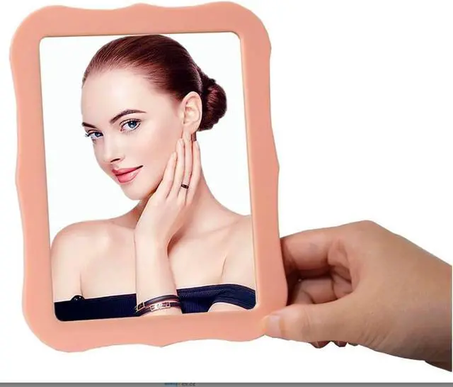 Alt view image 2 of 7 - Gifts for Back to School Season,Pink Magnetic Locker Mirror - 5" x 7" Magnet Mirror for School, Bathroom, Workshop, Office,Small Mirrors for School Locker