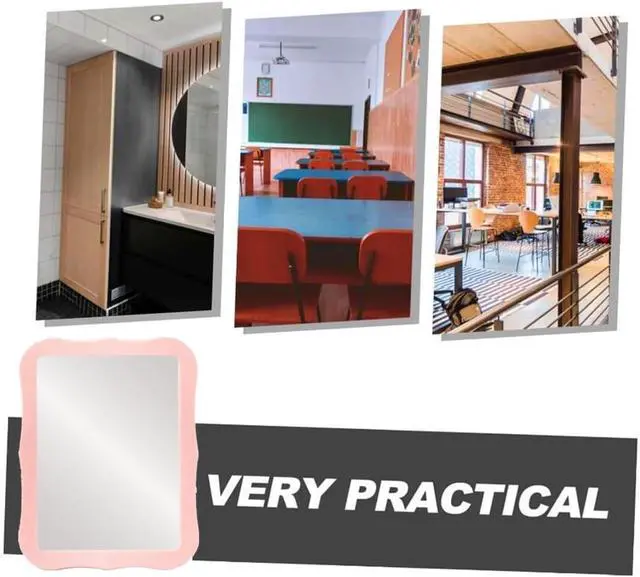 Alt view image 5 of 7 - Gifts for Back to School Season,Pink Magnetic Locker Mirror - 5" x 7" Magnet Mirror for School, Bathroom, Workshop, Office,Small Mirrors for School Locker
