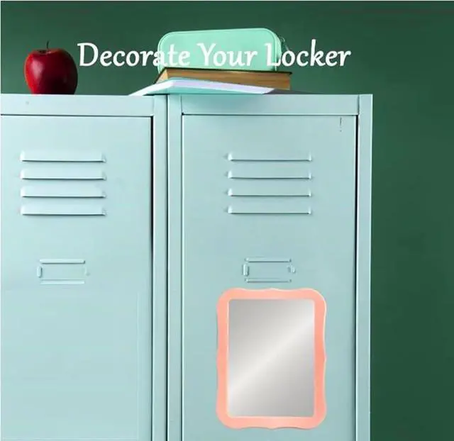 Alt view image 7 of 7 - Gifts for Back to School Season,Pink Magnetic Locker Mirror - 5" x 7" Magnet Mirror for School, Bathroom, Workshop, Office,Small Mirrors for School Locker