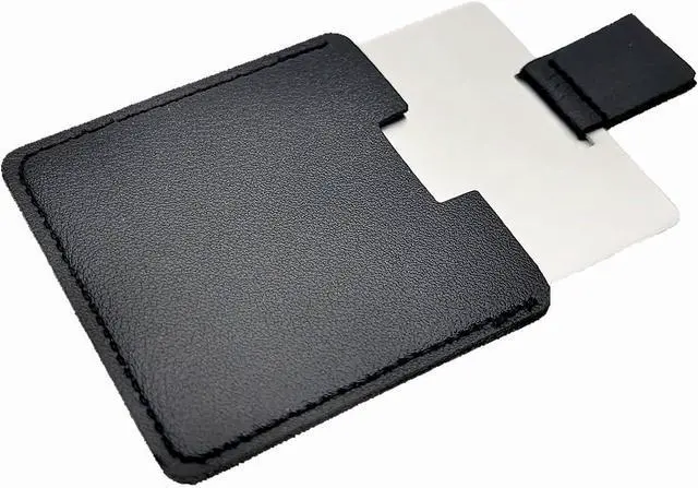 Main image of Pocket Mirror Travel Mirror 2.36 Inches Mini Handheld Stainless Steel Unbreakable Mirrors with PU Leather Case (Black)