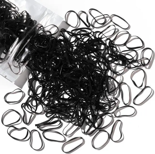 Main image of Teenitor Black Elastics Ties, 300pcs Rubber Bands Hair Soft Elastic Bands