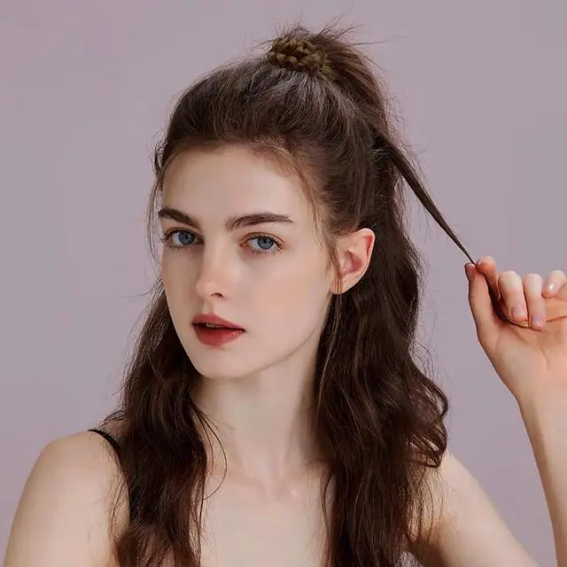 Alt view image 5 of 7 - Wig Hair Ties Wig Braided Hair Elastic Rope Ponytail Holders Wig Imitation Head Ropes Hair Band - No Damage Hair Ties for Women Girls Teens Hair Accessories (Dark Brown+Brown)