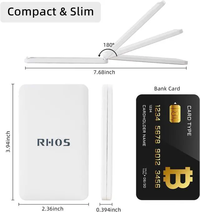 Alt view image 2 of 7 - RHOS Folding Mirror with Comb, Pocket Makeup Mirror for Women and Kid Girls | Comb and Mirror Set, Compact & Portable for Travel, Purse, Handbag (White)