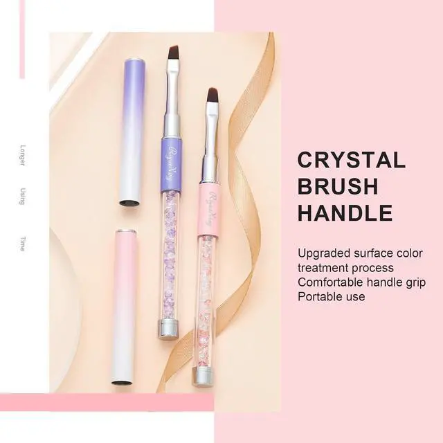 Alt view image 4 of 7 - 2PCS Nail Art Clean Up Brushes - Flat/Angled Nail Brushes for Cleaning Polish Mistakes on the Cuticles, Brushes for Nail Art and Designs Painting DIY
