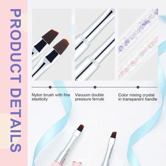 Alt view image 2 of 7 - 2PCS Nail Art Clean Up Brushes - Flat/Angled Nail Brushes for Cleaning Polish Mistakes on the Cuticles, Brushes for Nail Art and Designs Painting DIY