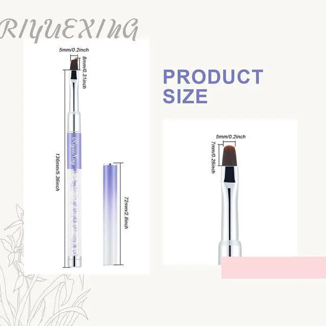 Alt view image 6 of 7 - 2PCS Nail Art Clean Up Brushes - Flat/Angled Nail Brushes for Cleaning Polish Mistakes on the Cuticles, Brushes for Nail Art and Designs Painting DIY