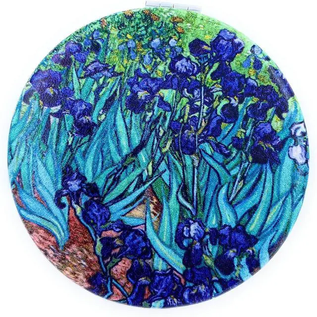 Alt view image 3 of 6 - Pocket Mirror for Women Small Travel Mirror Magnifying Van Gogh Irises Flower Purse Mirror Compact Unique Gift for Artistic Mom