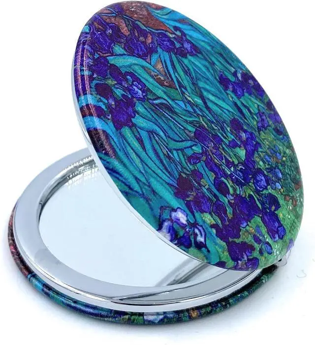 Alt view image 4 of 6 - Pocket Mirror for Women Small Travel Mirror Magnifying Van Gogh Irises Flower Purse Mirror Compact Unique Gift for Artistic Mom