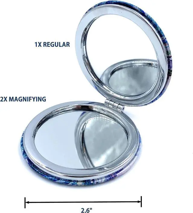 Alt view image 5 of 6 - Pocket Mirror for Women Small Travel Mirror Magnifying Van Gogh Irises Flower Purse Mirror Compact Unique Gift for Artistic Mom