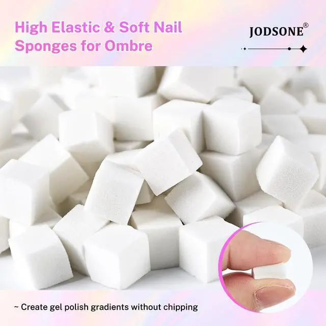 Alt view image 2 of 7 - JODSONE 100PCS Soft Nail Sponges for Ombre with 1 Stainless Grabbing Pen Professional Gradient Nail Sponge Tool Nail Art Gradient Designs Blush Nail Art