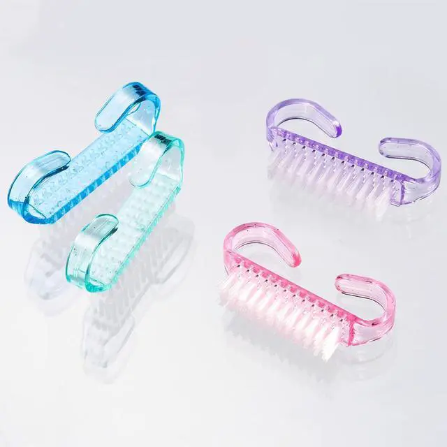 Alt view image 5 of 7 - 4 Pieces Handle Nail Brush Nail Hand Scrubbing Cleaning Brush (Small, Multicolor)