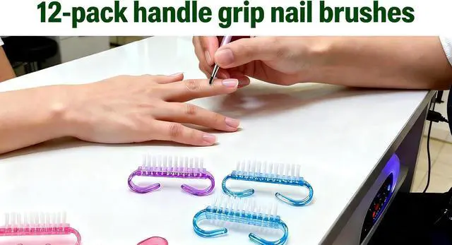 Alt view image 3 of 7 - 12-Pack Handle Grip Nail Brush(assorted color), Fingernail Scrub Cleaning Brushes for Toes and Nails Cleaner, Pedicure Brushes for Men and Women