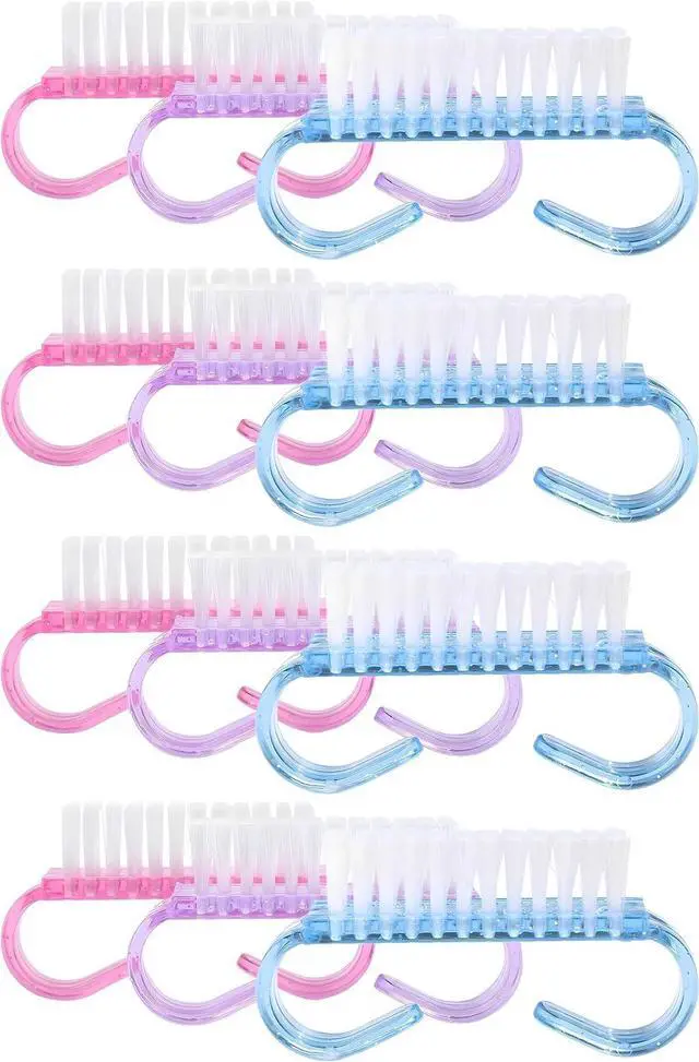 Main image of 12-Pack Handle Grip Nail Brush(assorted color), Fingernail Scrub Cleaning Brushes for Toes and Nails Cleaner, Pedicure Brushes for Men and Women