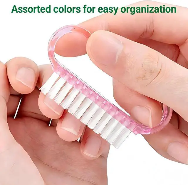 Alt view image 5 of 7 - 12-Pack Handle Grip Nail Brush(assorted color), Fingernail Scrub Cleaning Brushes for Toes and Nails Cleaner, Pedicure Brushes for Men and Women