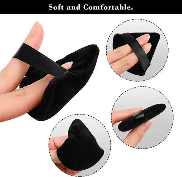 Alt view image 4 of 6 - 8Pcs of Triangular Powder Puff Makeup Sponges, Made of Super-soft Velvet, Designed for Contouring, Eye, and Corner, Beauty Blender Foundation Mixing Container.(Black)
