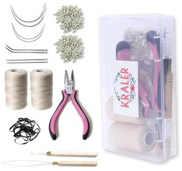 Main image of Kraler Hair Extension Tool Kit 200 Pcs blonde Hair Extension Beads With Tool