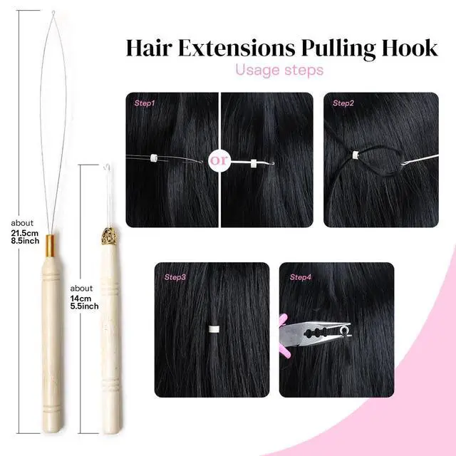 Alt view image 5 of 7 - Kraler Hair Extension Tool Kit 200 Pcs blonde Hair Extension Beads With Tool