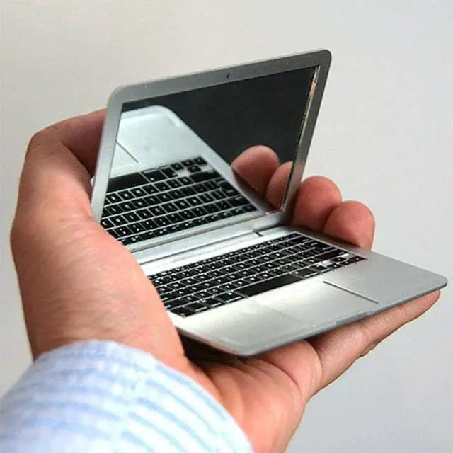 Alt view image 2 of 5 - Compact Travel Makeup - Creative Mini Pocket Laptop Mirror Computer Glass Mirror Home Notebook up Mirrors