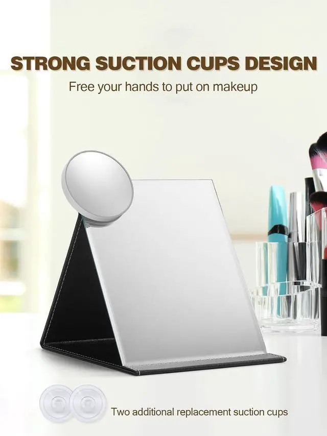 Alt view image 5 of 7 - Macaki 20x Magnifying Mirror Suction Cup, Makeup Mirror, 3.5 in, Grey | Small Magnifying Mirror, for Bathroom Bedroom Office, Blackheads, Eyeliner, Travel Mirror with Magnification, Tweezers