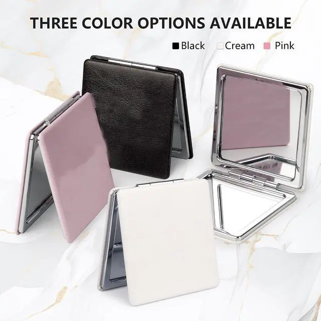 Alt view image 5 of 7 - Compact Mirror, 1x/2x Magnifying Foldable Cosmetic Mirror, Portable Travel Mirror for Pocket and Purses, Singer Merch Compact Mirror for Fans (Black)