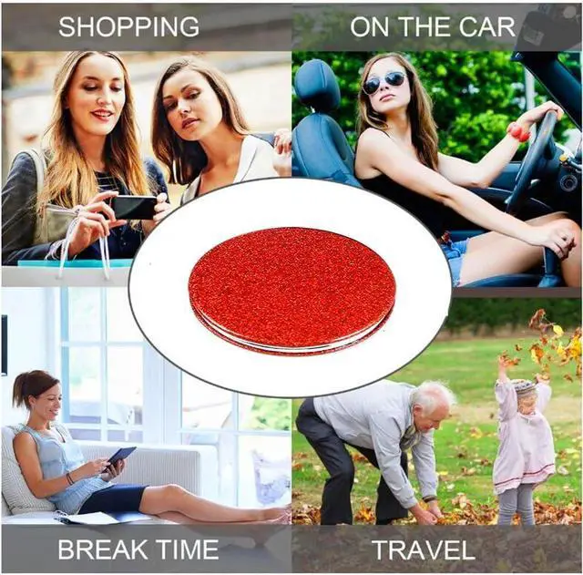 Alt view image 7 of 7 - Red Compact Mirror for Purse,Magnifying Travel Mirror with Glitter,Double-Sided Small Pocket Mirror,Portable 2 x 1x Magnification Folding Makeup Mirror,Cosmetic Mirror for Gift