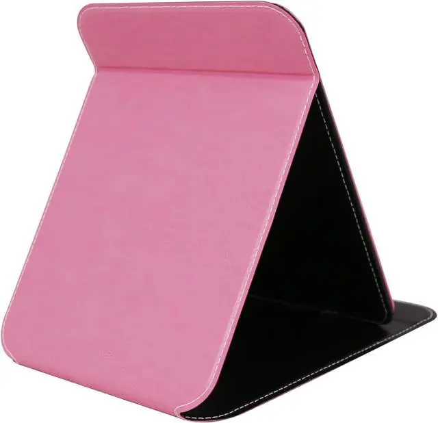 Alt view image 2 of 7 - Travel Mirror for Desk, 5.3×6.9 Adjustable Rectangle PU Edge Covering Pink Foldable Desk Mirror with Stand for Travel Camping Home (Pink)