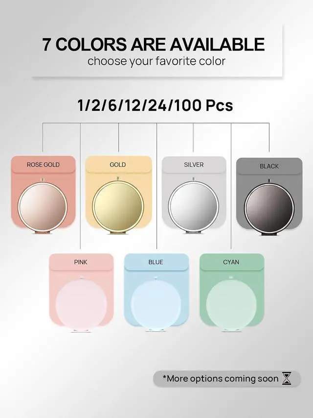 Alt view image 5 of 7 - Compact Mirror, 1x/2x Magnification Pocket Mirror, Silver | Compact Mirror for Purse, Metal+Glass, Foldable Double-Sided Mirror, Purse Essentials, Portable, Travel, Quick Touch-ups
